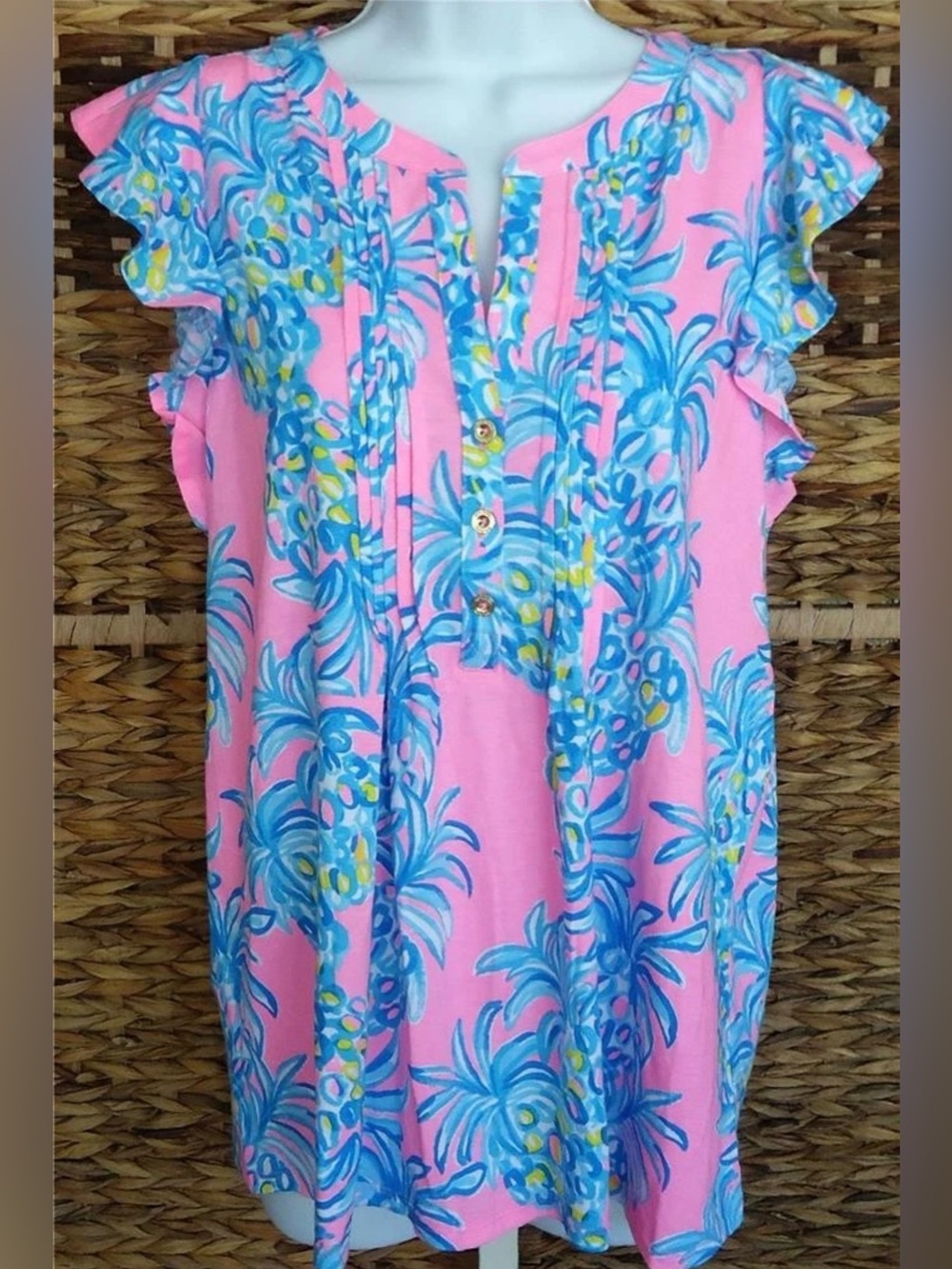New Lilly Pulitzer Golda Top Pelican Pink Beat The Heat Size S